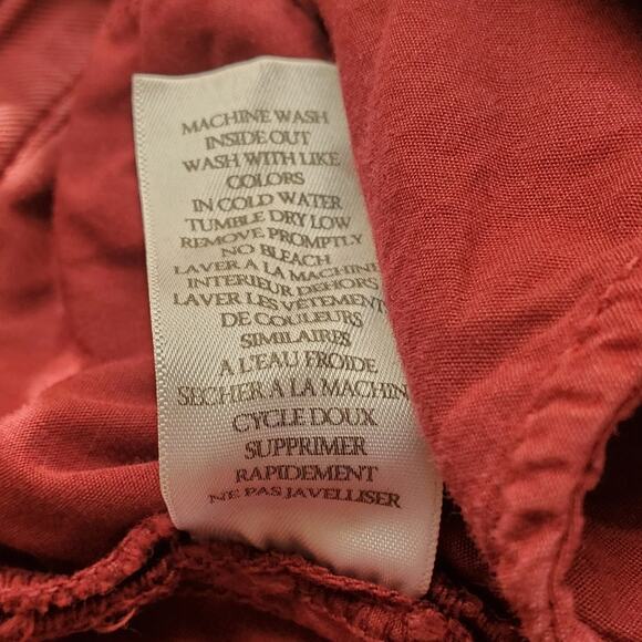 Frank & Eileen Wicklow Pants The Italian Chino Cropped Merlot Red Size 12 - Picture 8 of 8